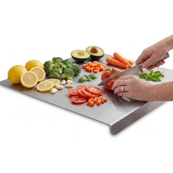 Stainless Steel Cutting Board With Counter Edge, Metal Cutting Board for Kitchen