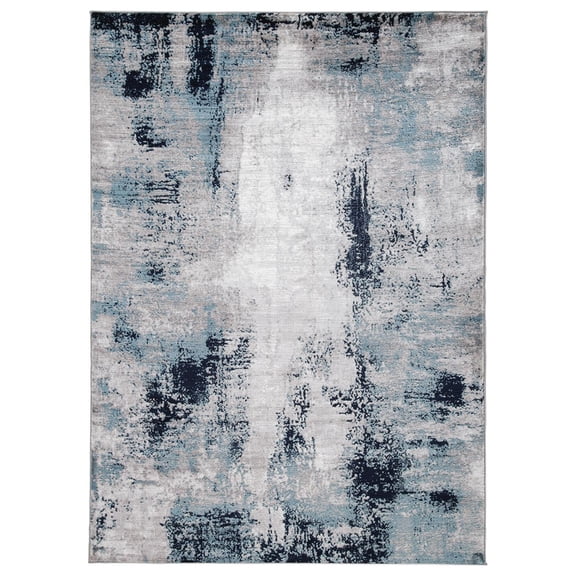 Signature Design by Ashley Contemporary Leonelle 7'10" x 10' Rug White/Blue/Gray