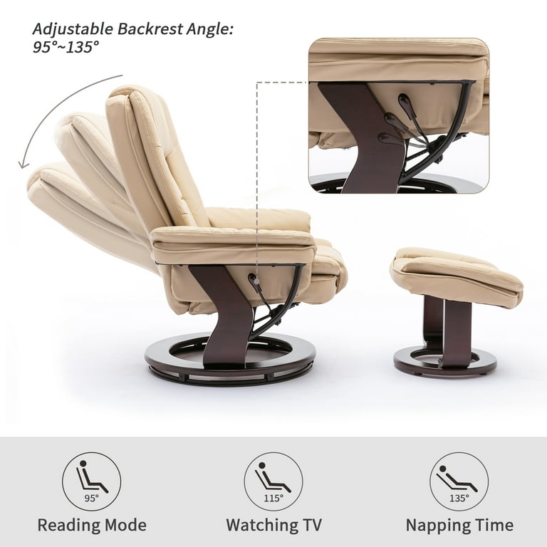 Snugway 32 Wide Manual Swivel Standard Recliner with Ottoman