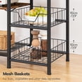thumbnail image 6 of Rack Hoobro Large Bakers With Power Outlets 6-tier Microwave Stand With 4 Hooks, 6 of 9