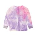 thumbnail image 6 of larppty Kids Toddler Girl Long Sleeve Bow Sweatshirt & Denim Straight Leg Jeans Pants Fall Winter Outfits Set (Purple,5-6 Years), 6 of 7