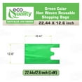 thumbnail image 3 of EcoQuality Reusable Eco-Friendly Green Grocery T-Shirt Shopping Bags, Non Woven Large, Durable, Recyclable, Foldable, Portable Shopping Tote Bags, USA MADE (25), 3 of 7