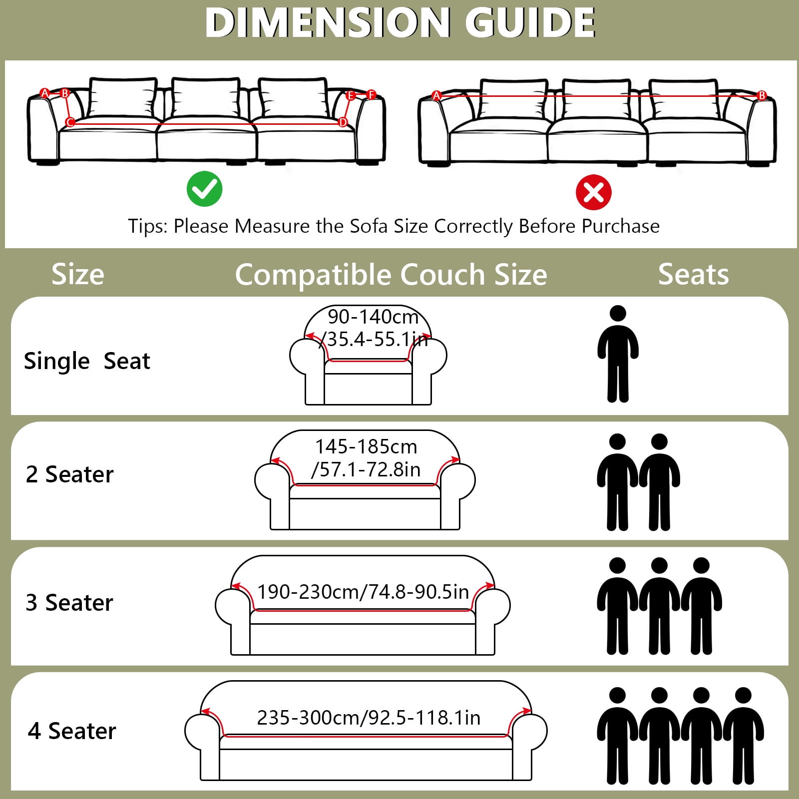 ANMINY Stretch Sofa Covers Couch Covers Furniture Protector Sofa Slipcover Leaf Pattern 1-seater (35"-55")