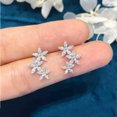 thumbnail image 2 of Pretty Wedding 925 Silver Stud Earring Women Cubic Zircon Jewelry A Pair, 2 of 5
