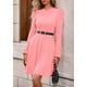 thumbnail image 4 of Vestido PRETTYGARDEN 2025 de Manga Larga Acanalado Rosa XL, 4 of 8