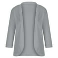 thumbnail image 6 of RYRJJ Women's Knit Sweater 3/4 Sleeve Crop Cardigan Jackets Open Front Short Bolero Shrugs for Dresses Tops Solid Lightweight Soft(Gray,M), 6 of 9