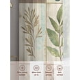 thumbnail image 6 of Vintage Leaves Sheer Curtains 72 inches Long 2 Panels Set Stitching Leaf Sheer Window Curtain Rod Pocket Voile Drapes for Living Room/Bedroom, Each 52" W x 72" L, 6 of 7