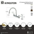 thumbnail image 4 of Kingston KB725 Vintage Two-Handle 4-Hole 8" Centerset Kitchen Faucet with Side Sprayer in Oil Rubbed Bronze, 4 of 4