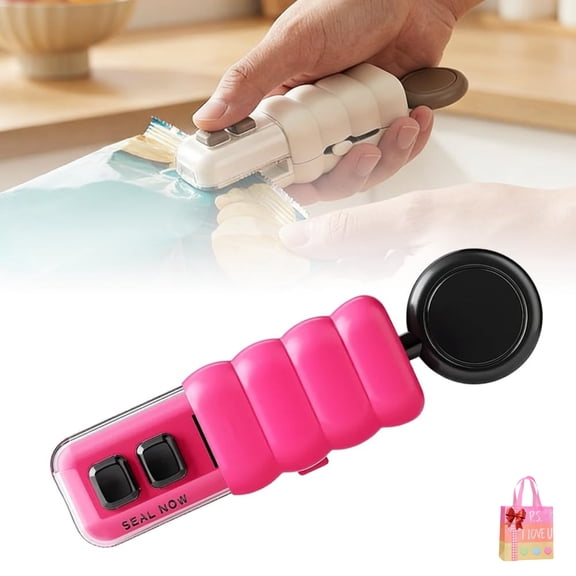4-in-1 Mini Bag Sealer with Bottle Opener, 2026 Upgraded Type-C Rechargeable Handheld Heat Sealer,Magnetic Bag Sealer & Cutter,Portable Plastic Bag Sealing Machine for Snack Chip Food Storage