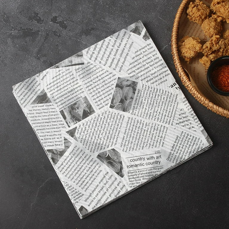 120PCS Deli Wax Paper Sheets for Food, Basket Liners Food Picnic Paper  Printing Greaseproof Paper Sandwich Pad Paper French Fries 
