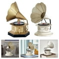 thumbnail image 2 of RUISINERY Antique Metal Gramophone Replicas Vintage Phonograph Sculpture Ornament Office Desk Decors Handcrafted Home Accent, 2 of 7