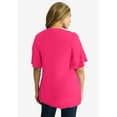 thumbnail image 3 of Jessica London Women's Plus Size Cutout Flutter Sleeve Tunic, 3 of 4