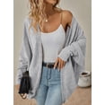 thumbnail image 2 of PTHTECHUS Womens Cardigan Open Front Sweater for Women No Button Knit Cardigan Casual Long Sleeve Outerwear with Pockets, 2 of 7