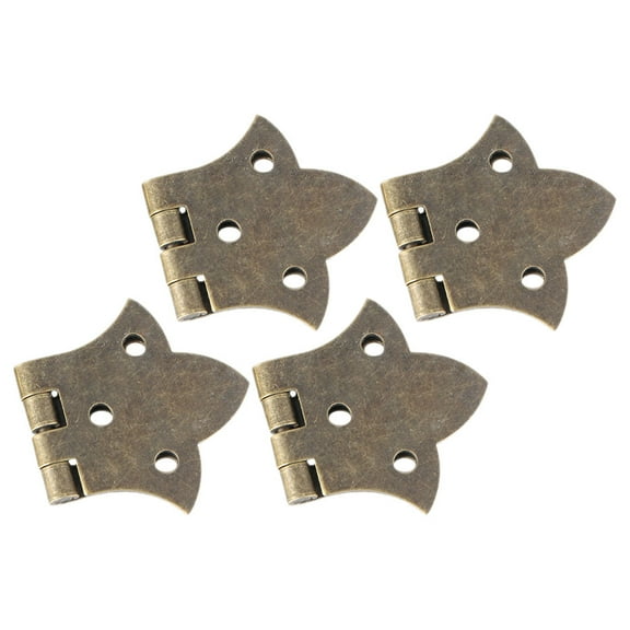 NICEXMAS 4Pcs Brown Decorative Cabinet Hinges Rust Resistant Metal Hinges for Wooden Box Replacement