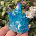 thumbnail image 6 of 80‑100g Titanium Aura Blue Rainbow Crystal Geode Cluster Healing Stone Decor Rock Natural Quartz Energy Display Gift Home Accents Spiritual Collector Specimen, 6 of 9