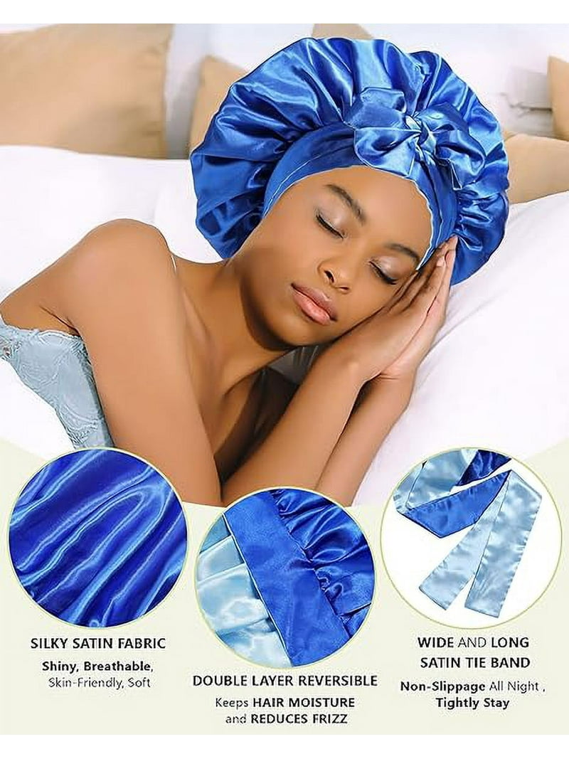 AWAYTR Women Satin Bonnet Silk Hair Reversible Bonnets Hair Wrap