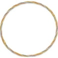 thumbnail image 2 of 14K Tri-Color Diamond-Cut Twisted Slip-On Bangle (7.25 X 2) Made In Turkey db575, 2 of 5