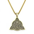thumbnail image 6 of Viking Witch Celtic Knot Pendant Necklace14K Yellow Gold Men Chain Odin Gothic Necklace Protection Amulet Jewelry nudo de bruja, 6 of 7