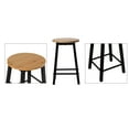 thumbnail image 7 of Set of 2 17.5-Inch Rustic Round Solid Wood Counter-Height Bar Stool with Footrest and Durable Steel Frame, Perfect for Dining Room, Kitchen Island and Home Bar - Ideal for Indoor and Outdoor Parties, 7 of 7