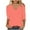 Pink, variant on IROINNID Women's Long Sleeve V-Neck Shirts Leisure Solid Color Loose T-shirt 3/4 Sleeves Blouse V-Neck Tops,Hot Pink