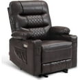 thumbnail image 6 of MCombo Power Recliner Faux Leather Living Room Electric Reclining Chair, No Lift, 621 (Dark Brown), 6 of 9