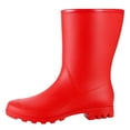 thumbnail image 3 of Litfun Mid Calf Rain Boots for Women Waterproof Garden Shoes, Red, Size 8, 3 of 6