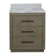 thumbnail image 3 of Avery 30" Bathroom Vanity with Gray Oak Cabinet and Carrara Marble Top, 3 of 7