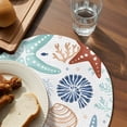thumbnail image 3 of Teal Blue Brown Starfish Coastal Round 15 Inch Placemats Set of 2, Summer Beach Nautical Coral Sea HeatResistant Non Slip Place Mats for Dining Table, Wipeable Kitchen Table Mats for Housewarming, 3 of 9