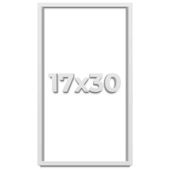 17x30 Shadow Box Frame White | 1 Inches Deep Real Wood Contemporary Shadowbox Display Frame | UV