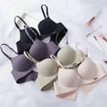 thumbnail image 6 of Wisremt Women Fashion Gather Bra Solid Color Wireless Bra, 6 of 8