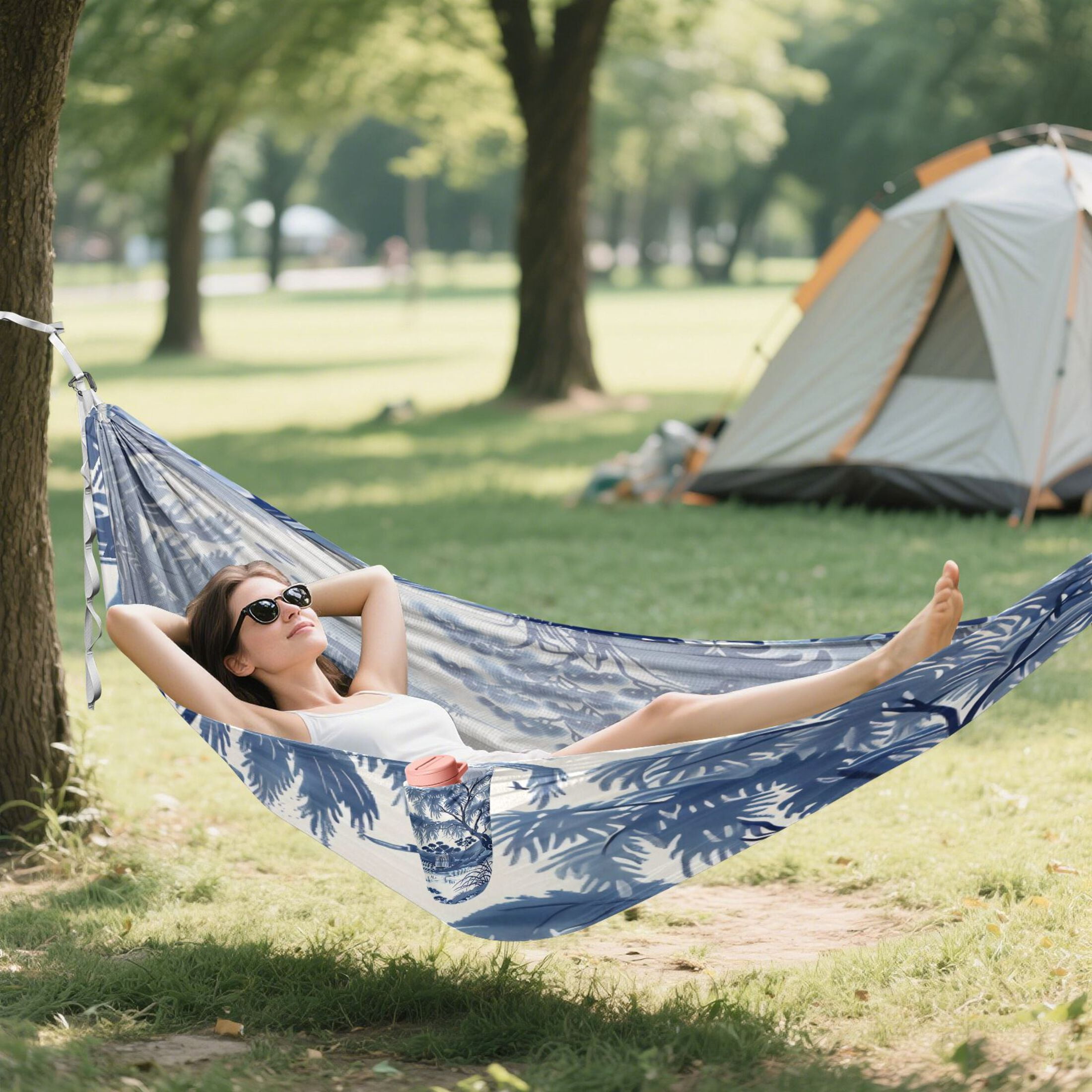 Hammock Camping Hammock Nylon Portable Hammock Travel Camping Hammock Blue Willow