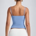 thumbnail image 5 of Voska Women's Basic Double Lined Scoop Neck Tank Tops Summer Cami Top | Adjustable Spaghetti Strap,Soft Skin Stretch,Slim Fit for Everyday Wear Sky Blue XS, 5 of 7