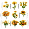 thumbnail image 6 of Mightlink No Watering Non-Wither Realistic Multi Heads Fake Flower Artificial Silk Sunflower Simulation Bouquet Home Decor, 6 of 7