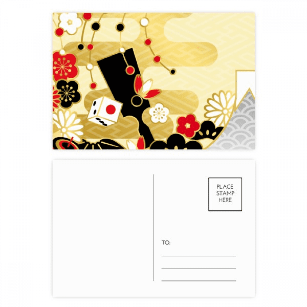 en sakura geometry flowers pattern postcard set birthday mailing thanks greeting card