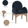 thumbnail image 2 of Meridian Furniture Waldorf Navy Chenille Fabric Dining Arm Chair, 2 of 8