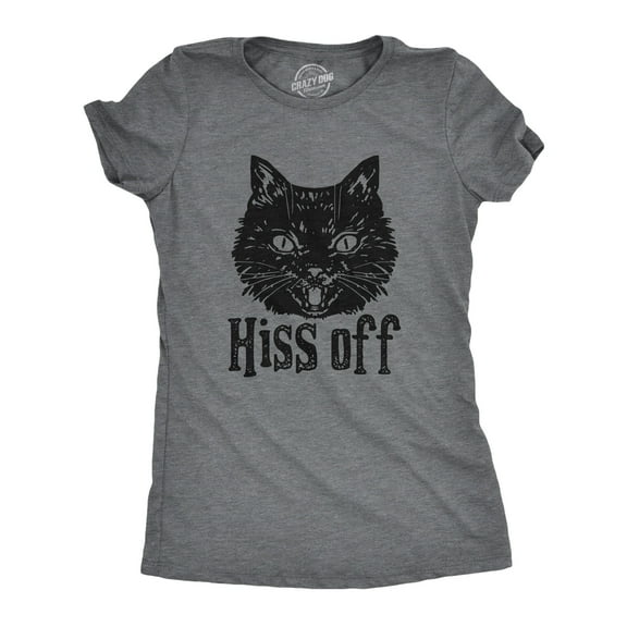 Womens Hiss Off T Shirt Funny Angry Hissing Aggressive Cat Tee for Ladies Womens Graphic Tees