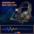 thumbnail image 4 of K19 3,5 mm Gaming Headset PC Gamer Stereo Auriculares Bass Auriculares con micrófono LED Luz RGB (Negro), 4 of 5