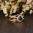 thumbnail image 3 of HeartsAndYou 2ct Natural Emerald & Diamond Criss Cross Minimalist Ring 14k SOLID Rose Gold, 3 of 9