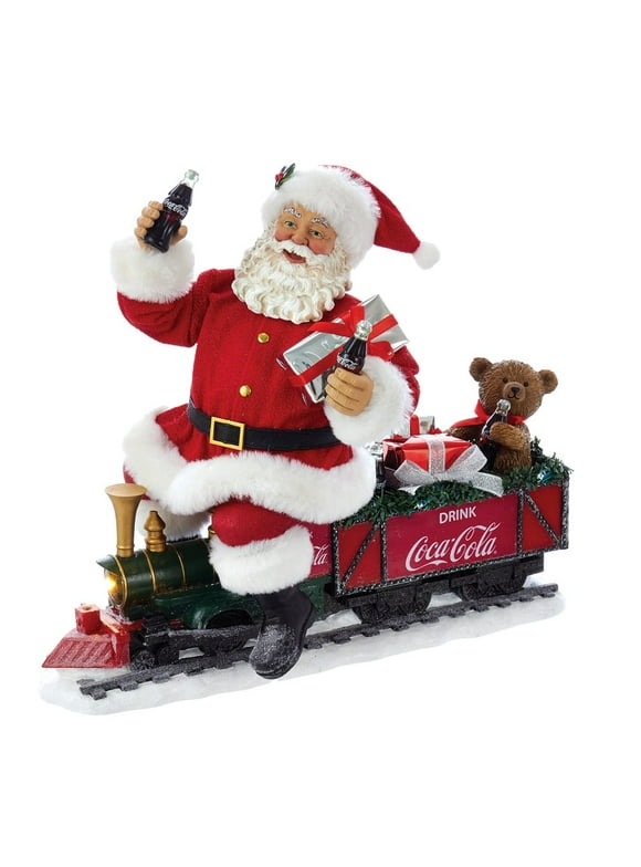 Kurt Adler 13-Inch Battery-Operated Coca-Cola Santa Train with LED Garland