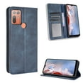 thumbnail image 2 of Compatible with HTC Desire 20 Plus Case Magnetic Closure Vintage Pattern PU Leather Wallet Cover with Card Slots-Blue, 2 of 5
