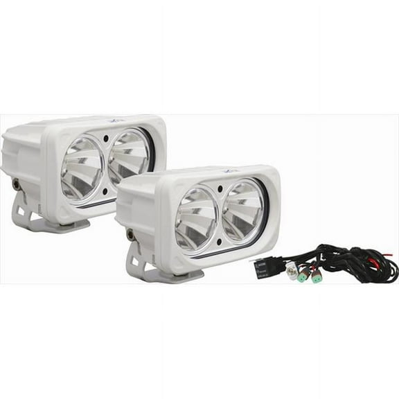 Vision X Lighting 9148816 Optimus Square White 2 10w LEDs 60 Degree Flood 2 Light Kit