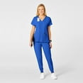 thumbnail image 3 of Wink W123 Women's Flex Back Stylized V-Neck Scrub Top, Royal, 1X Womens Plus, 3 of 6