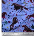 thumbnail image 1 of Soimoi Rayon Crepe Fabric Leaves,Floral & Unicorn Animal Decor Fabric Printed Yard 46 Inch Wide, 1 of 1