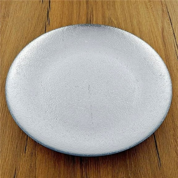 Red Pomegranate Collection 4972-2 11 in. Aura Dinner Plates, Silver - Set of 4