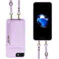 thumbnail image 3 of Nalacover RFID Blocking Wallet Case for iPhone 7/8/SE 2020/SE 2022, Shockproof PU Leather Magnetic Button Zipper Purse Card Slots & Kickstand Crossbody Phone Case with Shoulder & Wrist Strap,Purple, 3 of 12