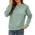 thumbnail image 3 of Sudadera Holgada de con Cuello Redondo para Mujer, Larga, Hombros Caídos, Estilo Casual, , para Otoño Verde L, 3 of 9