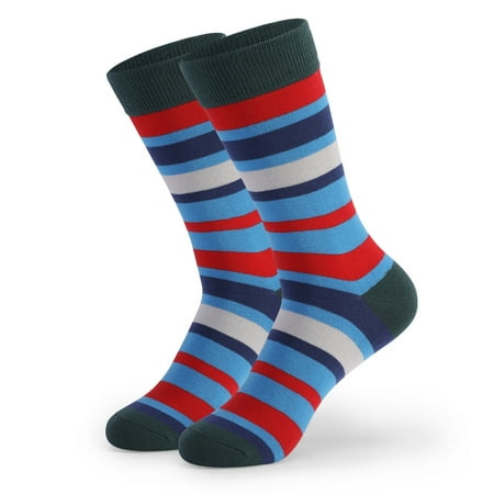 

Huachen Men s Mid-rise Cotton Striped Street Hip-hop All-season Skateboard Socks