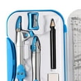 thumbnail image 3 of Math Geometry Kit Compass Set Protractor Triangle Ruler School Drawings Drafting Learning Math Teachers Blue, 3 of 9