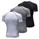 thumbnail image 2 of Paquete de compresión de 3 Hombres Camisa de Manga Corta Running Fitness Athletic Workout Camiseta Baselayer Top, 2 of 7