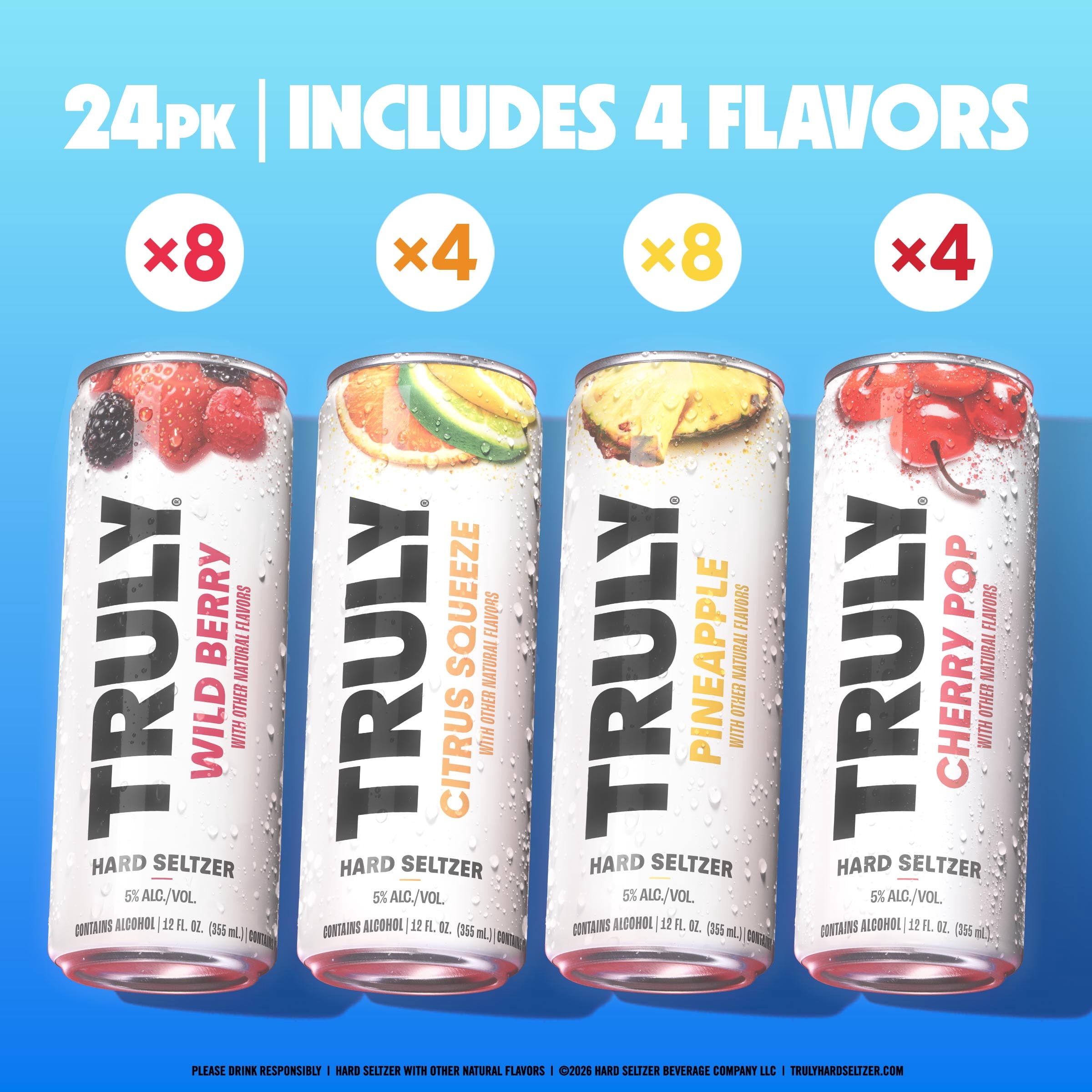 TRULY ハードセルツァー アルコール8% 12缶入り TRULY ハードセルツァー アルコール8% 12缶入り Truly Hard Seltzer